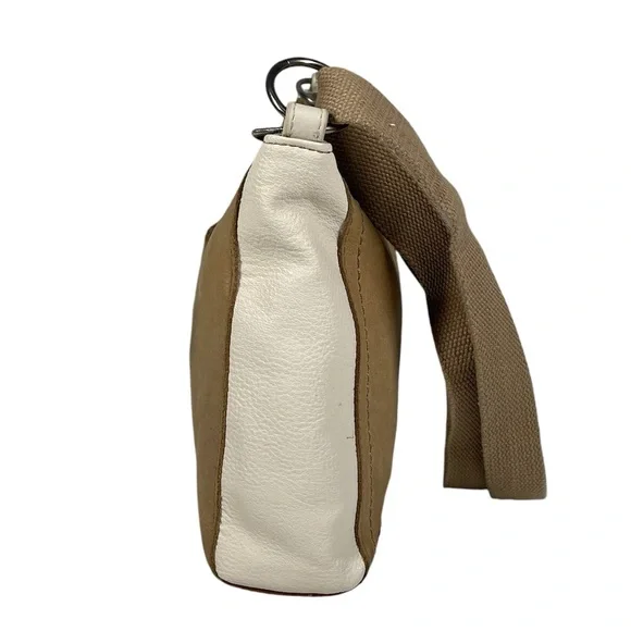 The Sak Camila Leather Multi Color Crossbody Handbag Purse Bag White Tan Brown - Picture 3 of 8